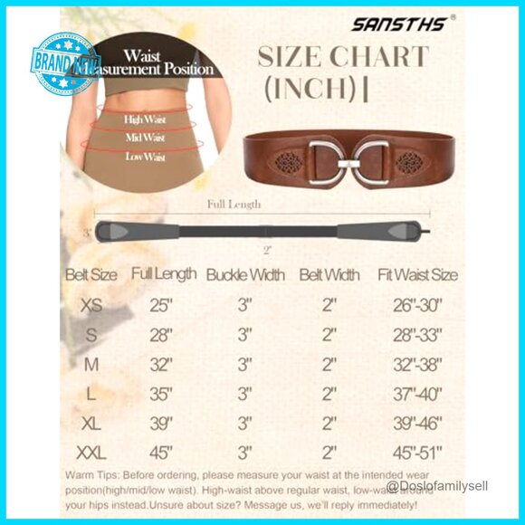 Vintage Wide Stretchy Belt Chunky Buckle Elastic Waist Belt for Dresses Coats main image 4